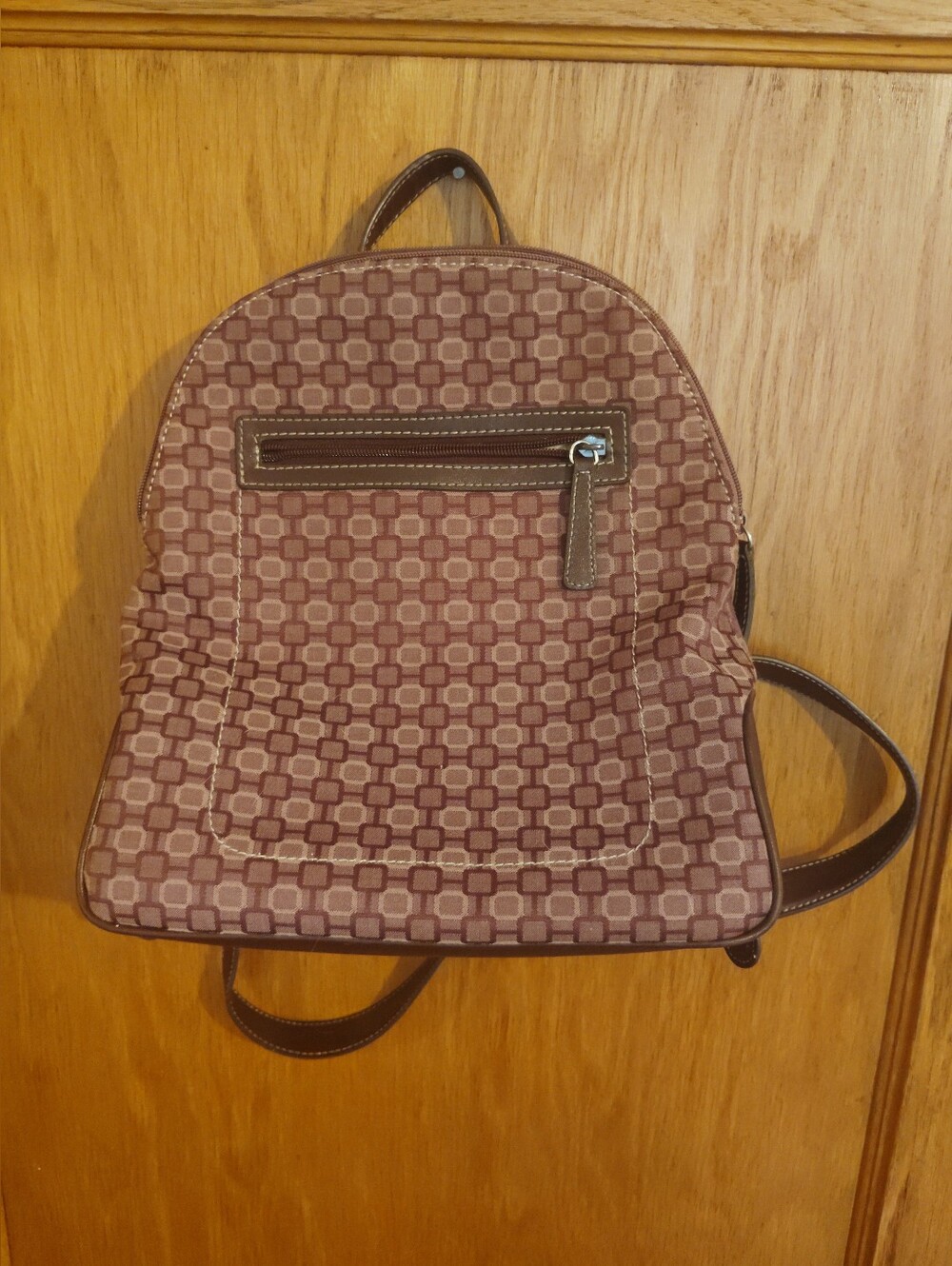 Stylish Geometric Purple and Brown Women's Mini Backpack